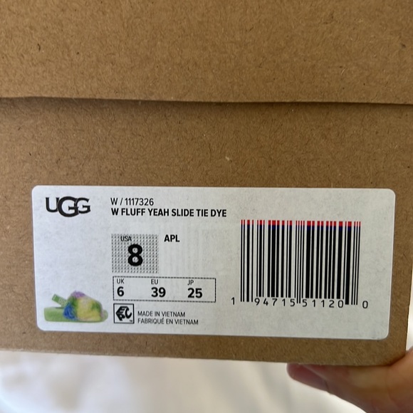 Ugg Australia Womens Green and Yellow Oh Yeah Fluff Sandal Size 8 - Picture 6 of 6